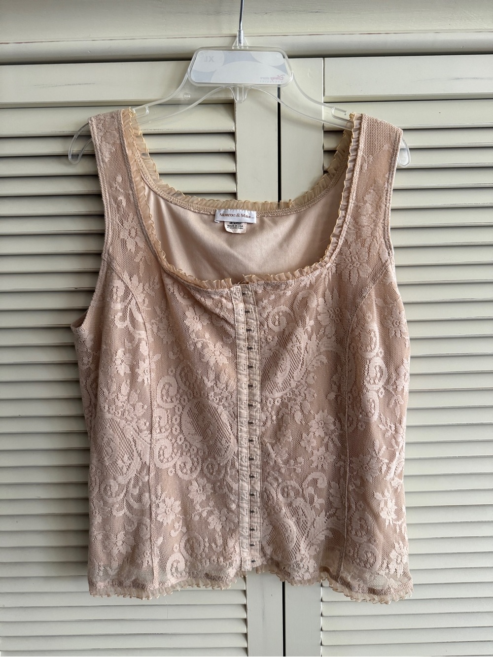 Monroe & Main Tan Lace Camisole Tank Top